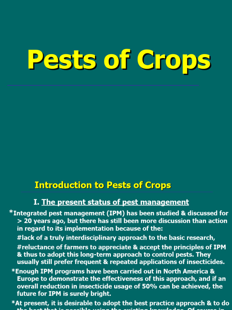 Key Crop Pest Management Insights | PDF | Pest (Organism) | Insects