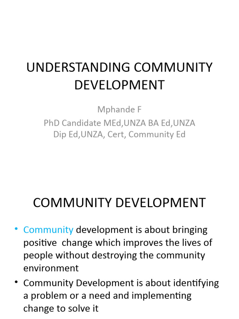 Understanding Community Development | PDF | Economic Growth | Economic ...