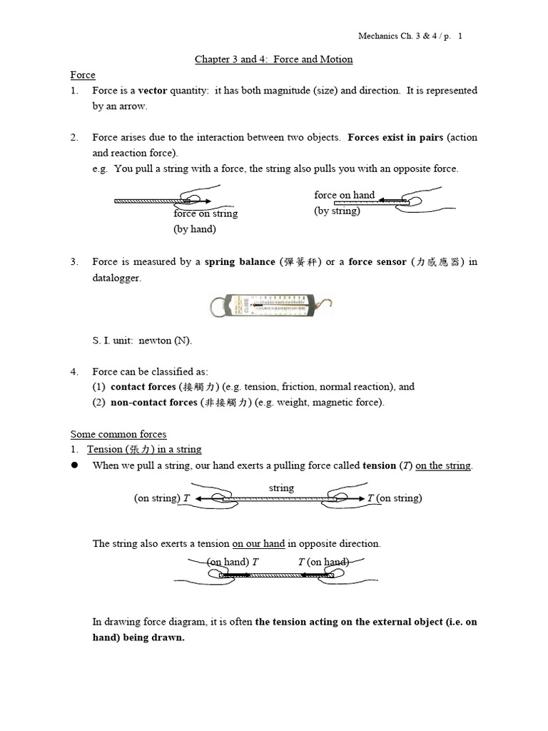Force and Motion: Mechanics Guide | PDF | Force | Weight