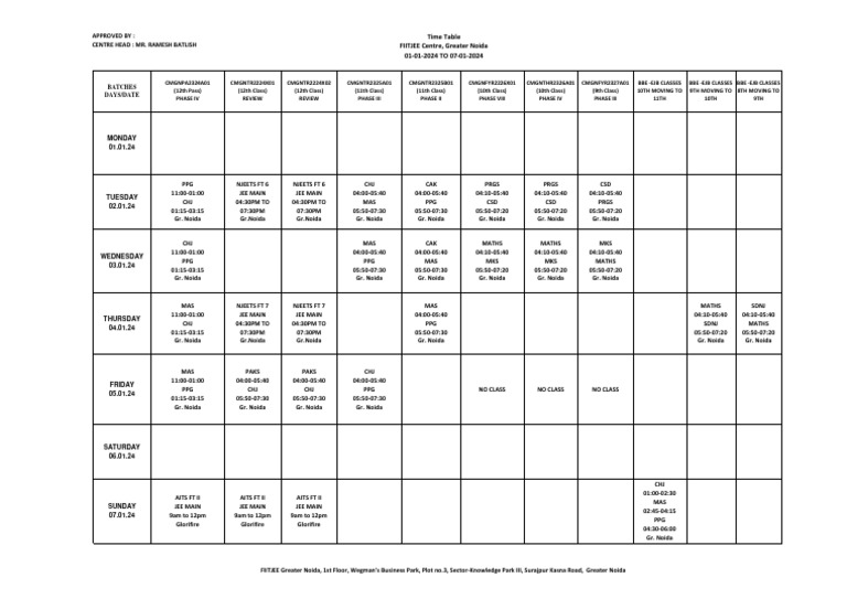 Worksheet For Time Table