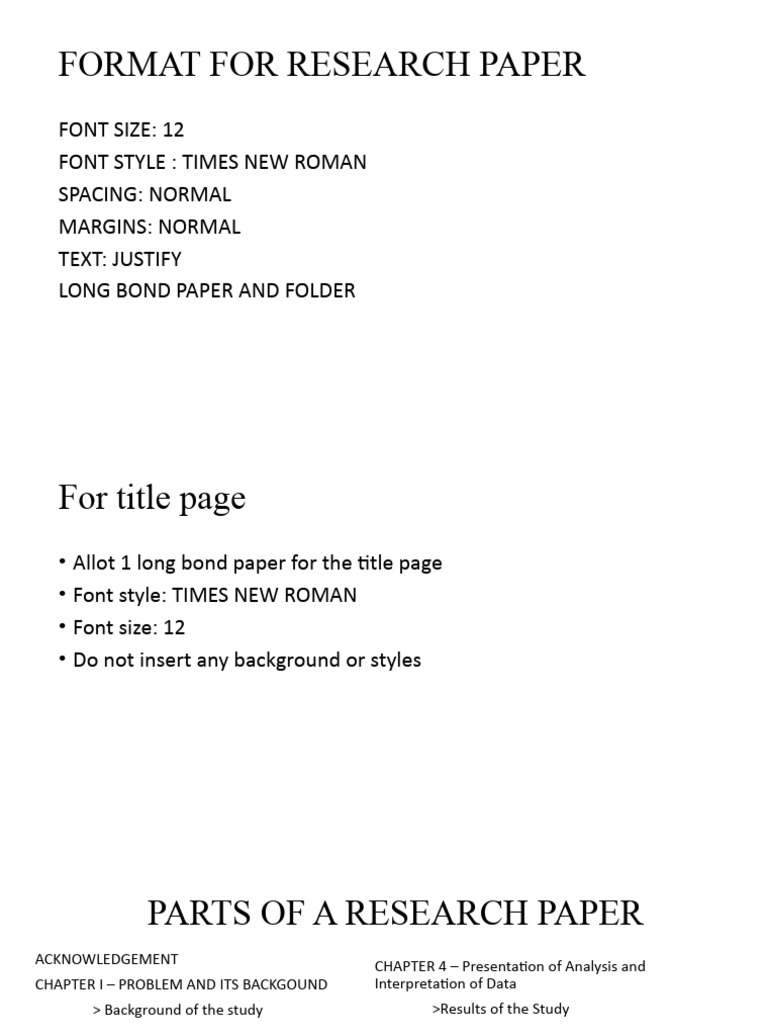 Research Paper Format Guidelines | PDF