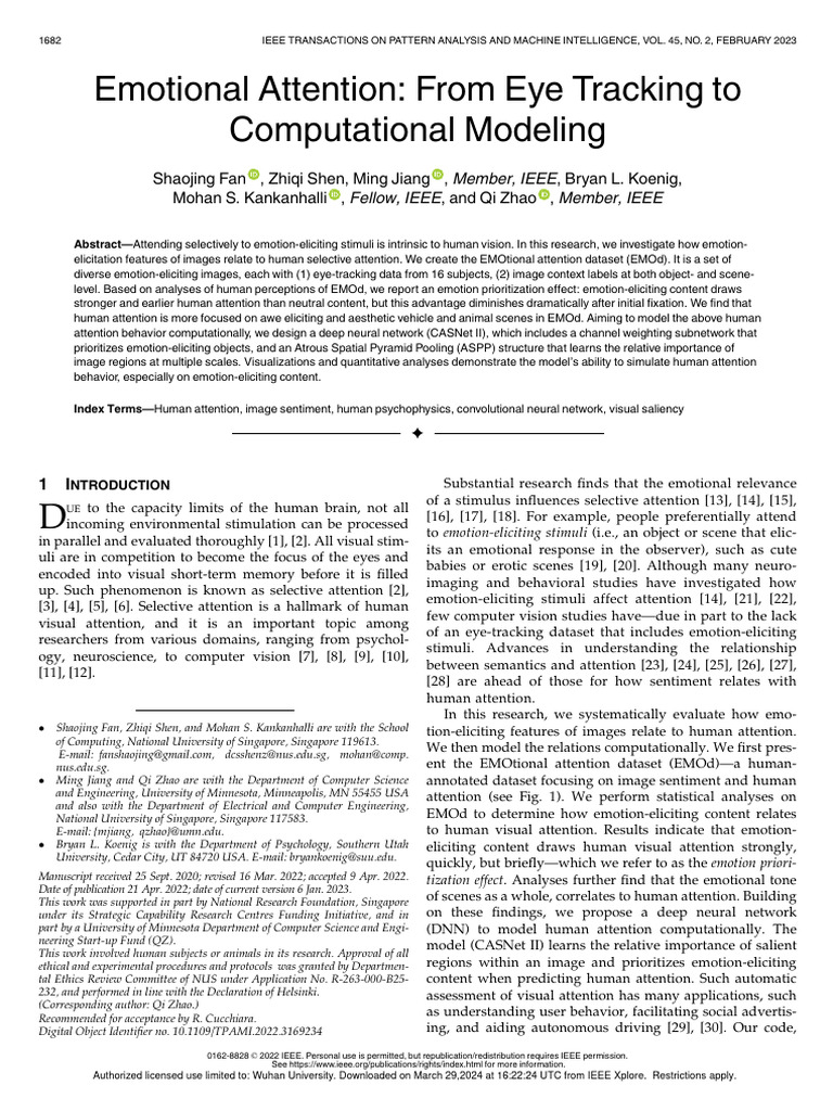 Emotion-Eliciting Visual Attention Model | PDF | Attention | Emotions