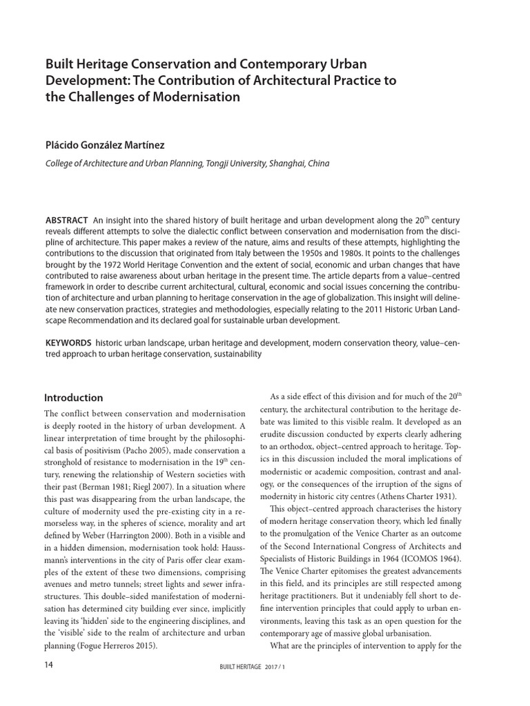 Built Heritage Conservation and Contemporary Urban | PDF | Urban ...