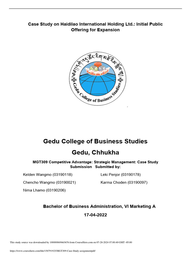 Mgt309 Case Study Assignment Pdf Pdf Supply Chain Brand