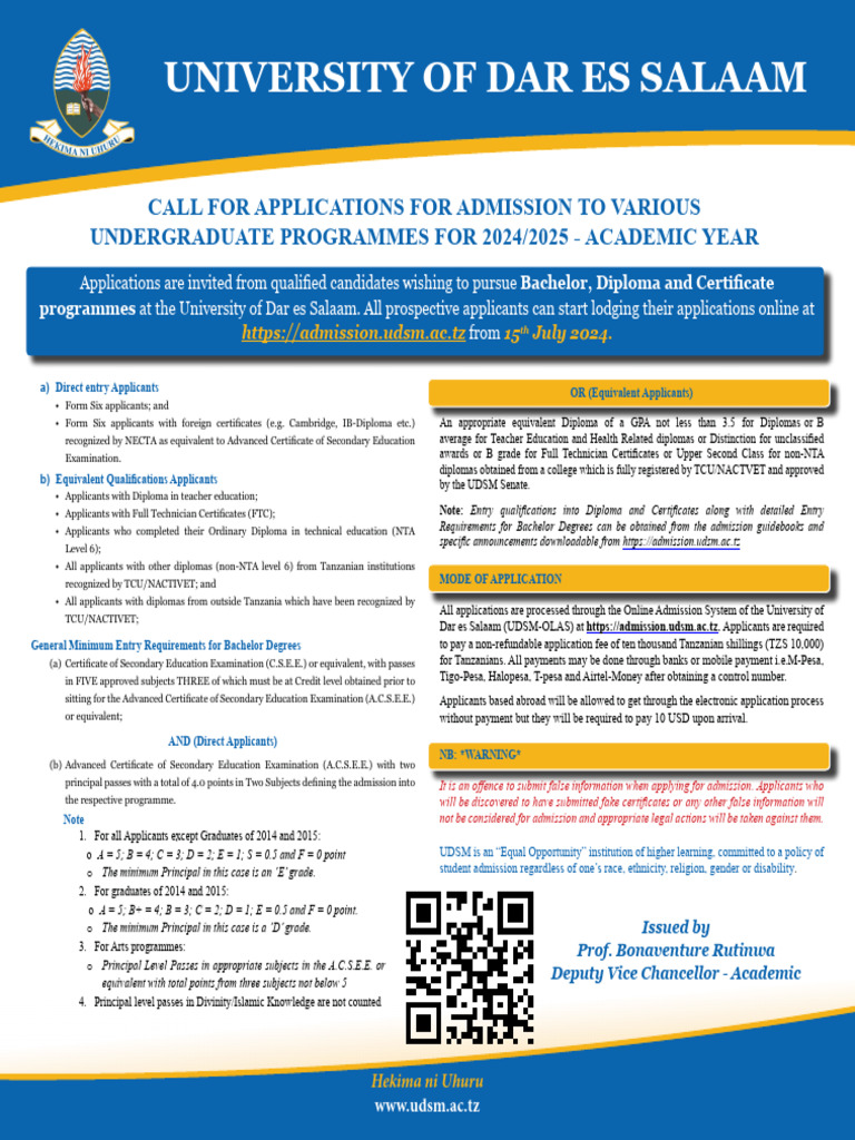 Call For Applications 2024 - 25-2 | PDF | Diploma | University And ...