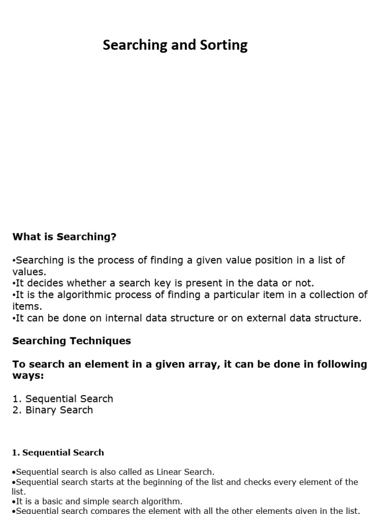 Searching Sorting Hashing PDF Computing Algorithms And Data Searching sorting hashing pdf computing algorithms and data