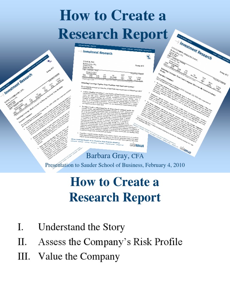 How To Create A Research Report | PDF | Discounted Cash Flow ...