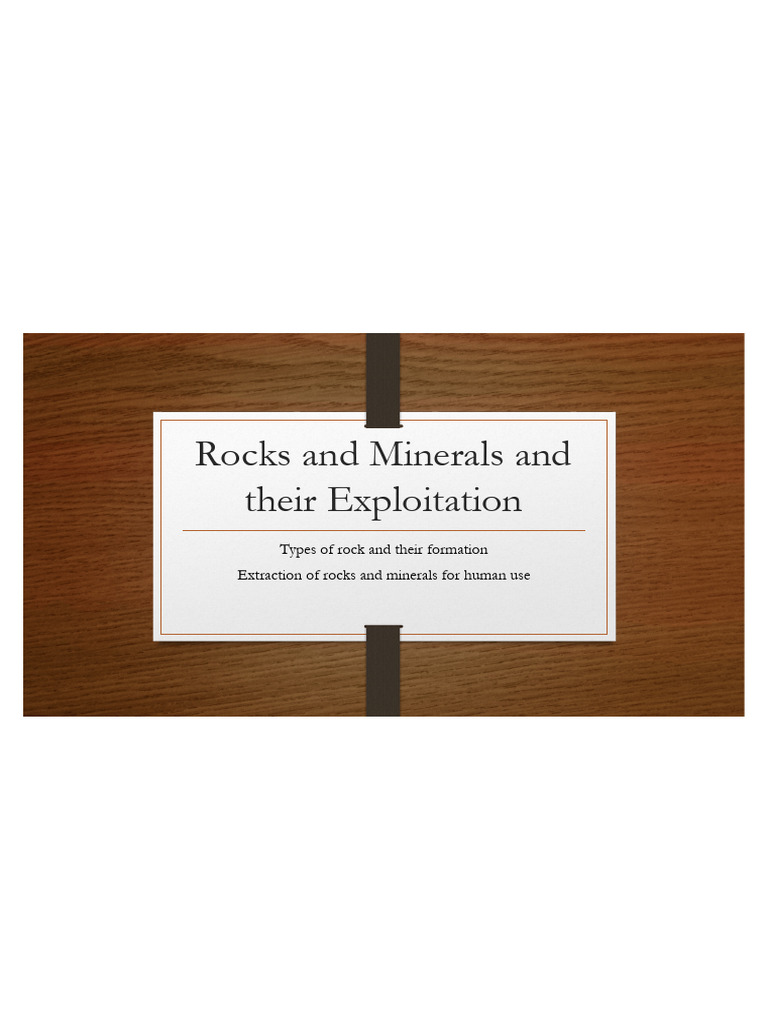 Rocks, Minerals, and Their Extraction | PDF | Rock (Geology ...