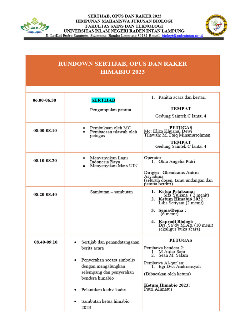 Rundown Sertijab, Opus Dan Raker | PDF