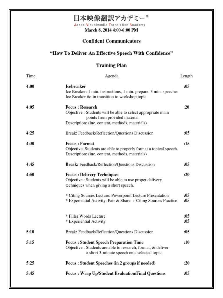 Communication Workshop Participant Guide 3 8 14 Speech Pdf