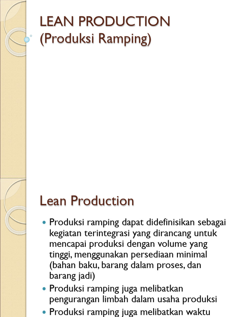 Produksi Ramping: Prinsip dan Implementasi | PDF