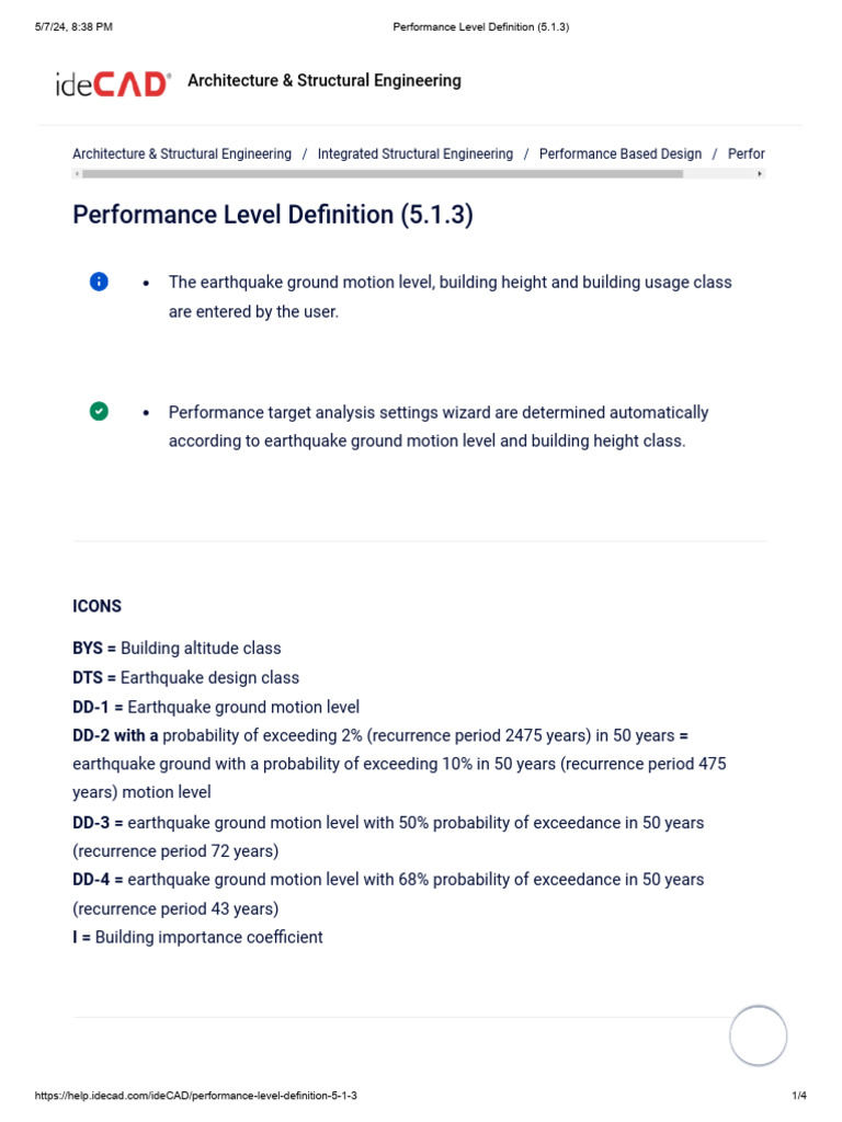 02 Performance Level Definition (5.1.3) | PDF | Earthquakes | Applied ...
