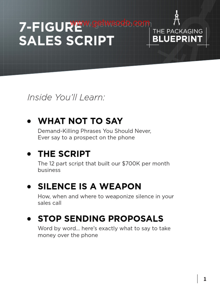03-7-Figure_Sales_Script_-_The_Packaging_Blueprint | PDF | Visa Inc ...