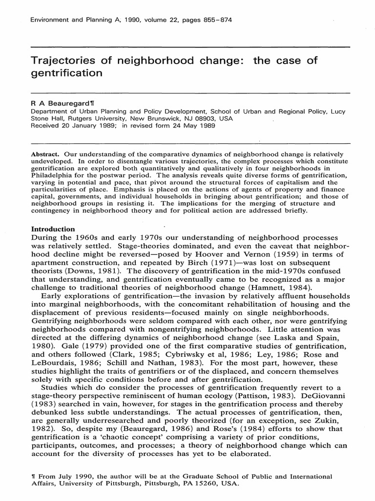 Gentrification Dynamics in Philadelphia | PDF | Urban Renewal | Economies