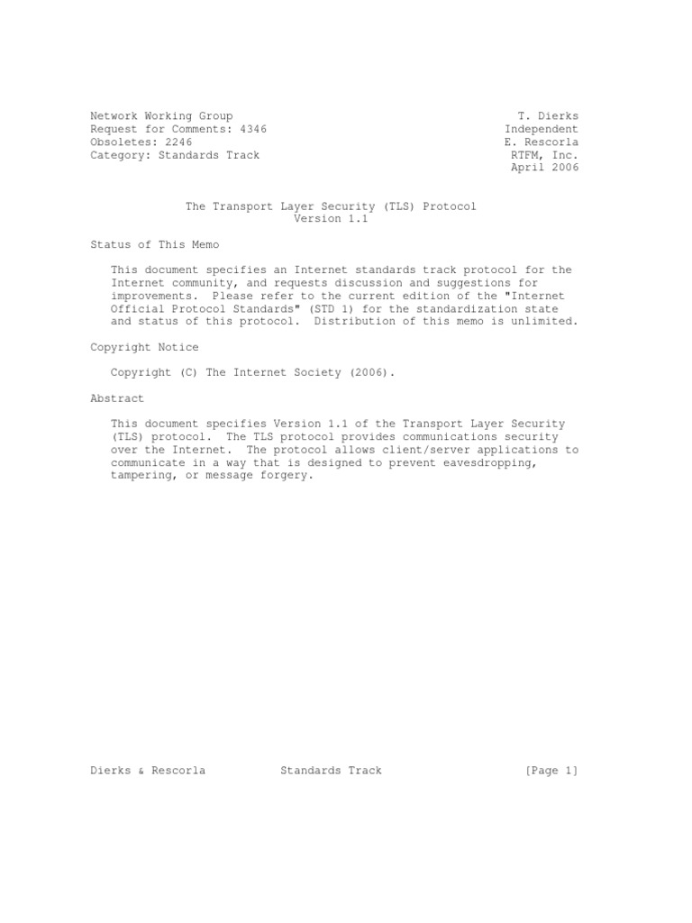 The Transport Layer Security (TLS) Protocol | PDF | Transport Layer ...