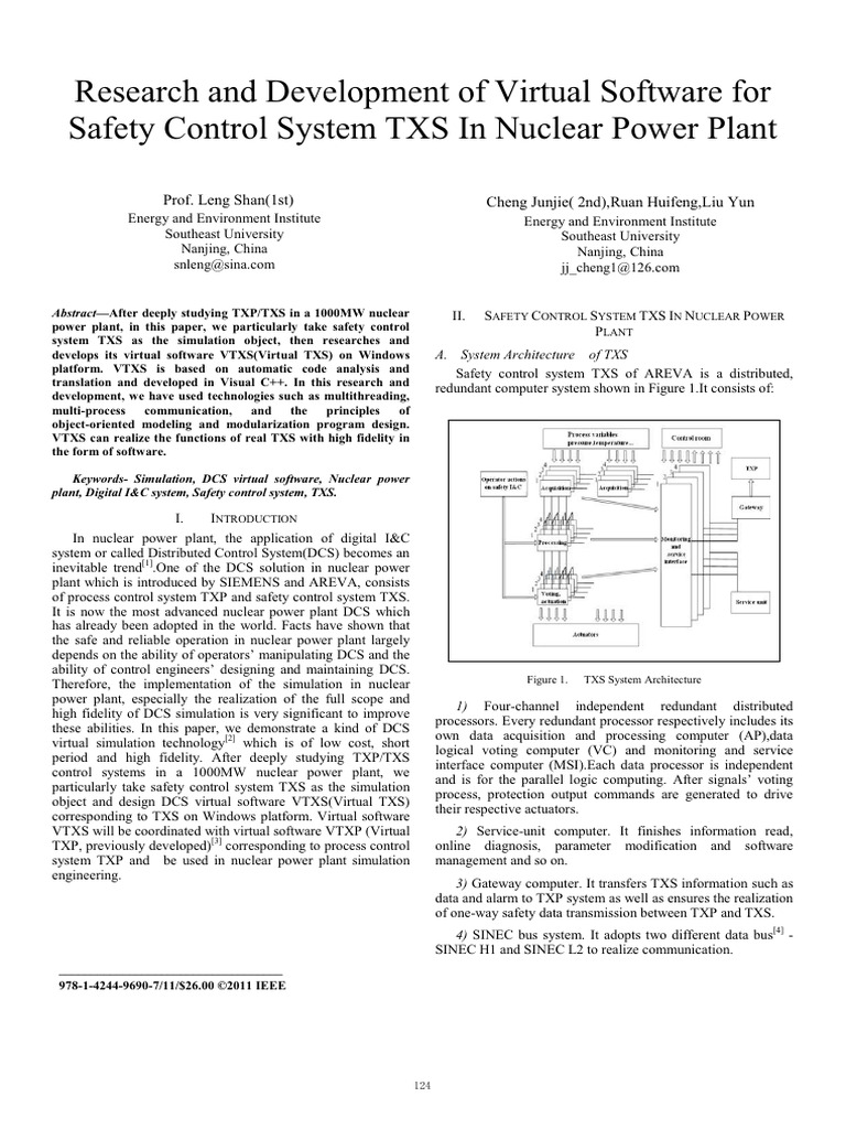Virtual Software For Safety Control System TXS in Nuclear Power Plant ...