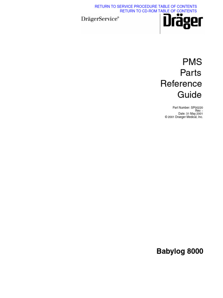 Babylog 8000 Parts Reference Guide | PDF | Equipment