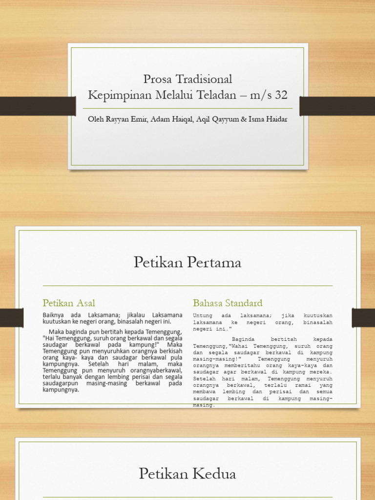 Prosa Tradisional - Kepimpinan Melalui Teladan Ms 32 | PDF | Fiksi ...