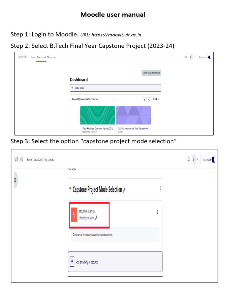 Moodle Capstone Project Guide | PDF