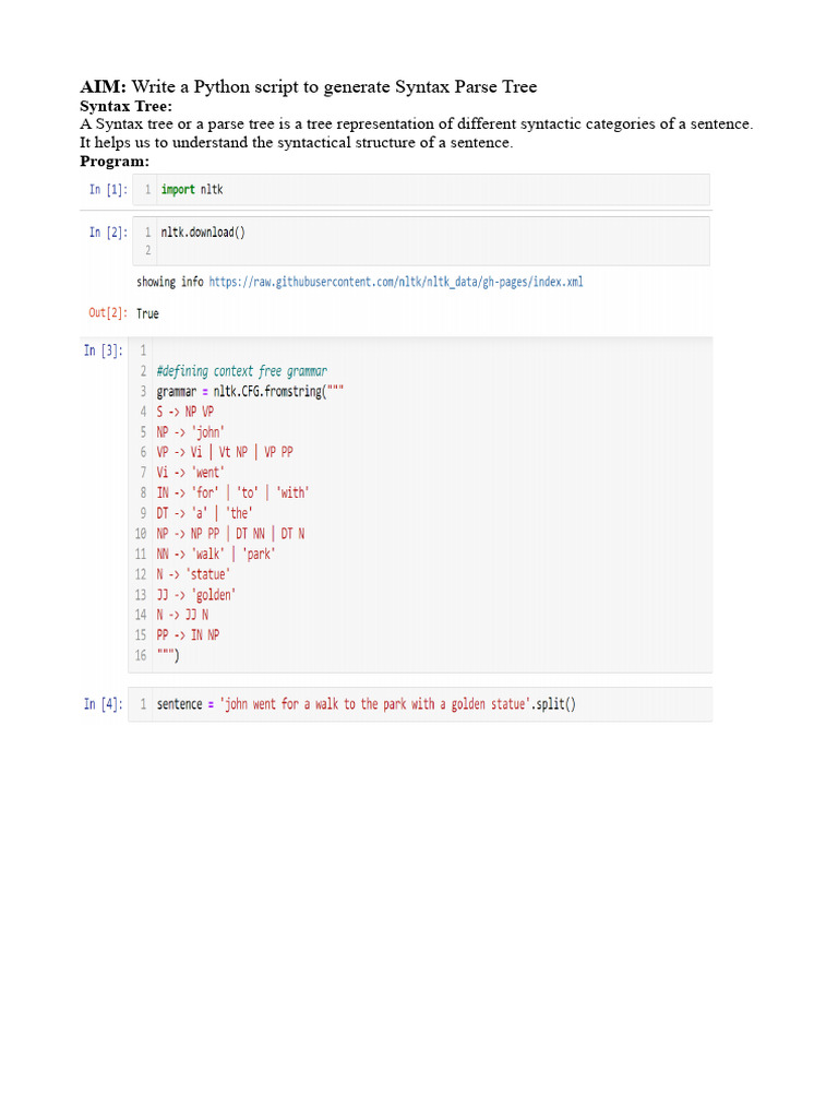 Syntax Parse Tree | PDF