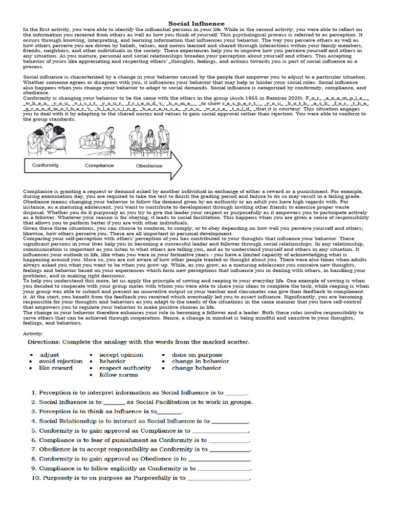 Understanding Social Influence Dynamics | PDF | Conformity | Cognition
