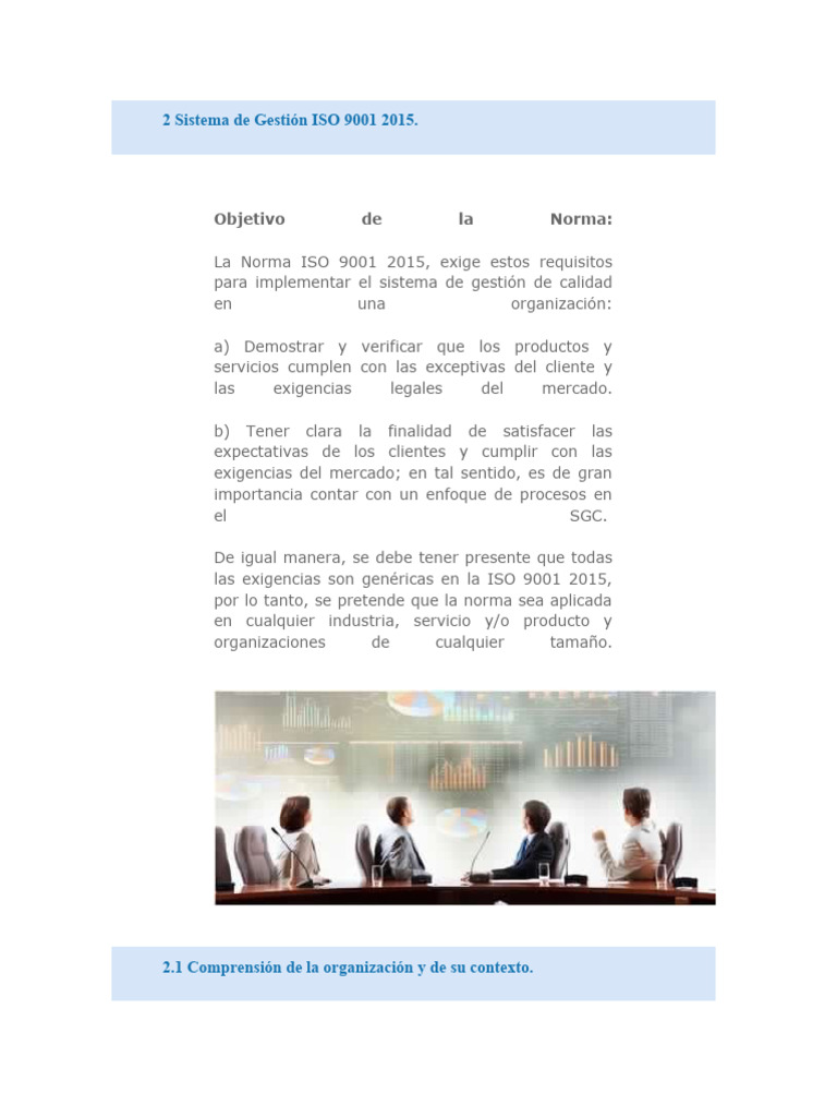 Requisitos ISO 9001:2015 para SGC | PDF | Sistema de manejo de calidad ...