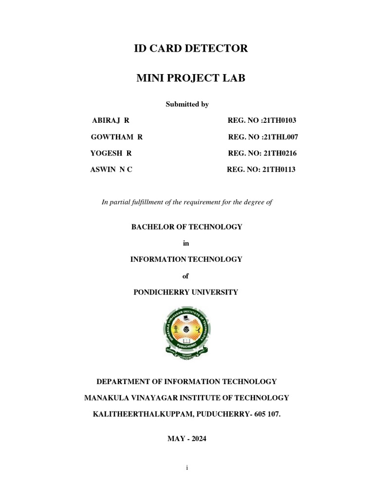 IoT-Based ID Card Detector Project | PDF | Arduino | Radio Frequency ...