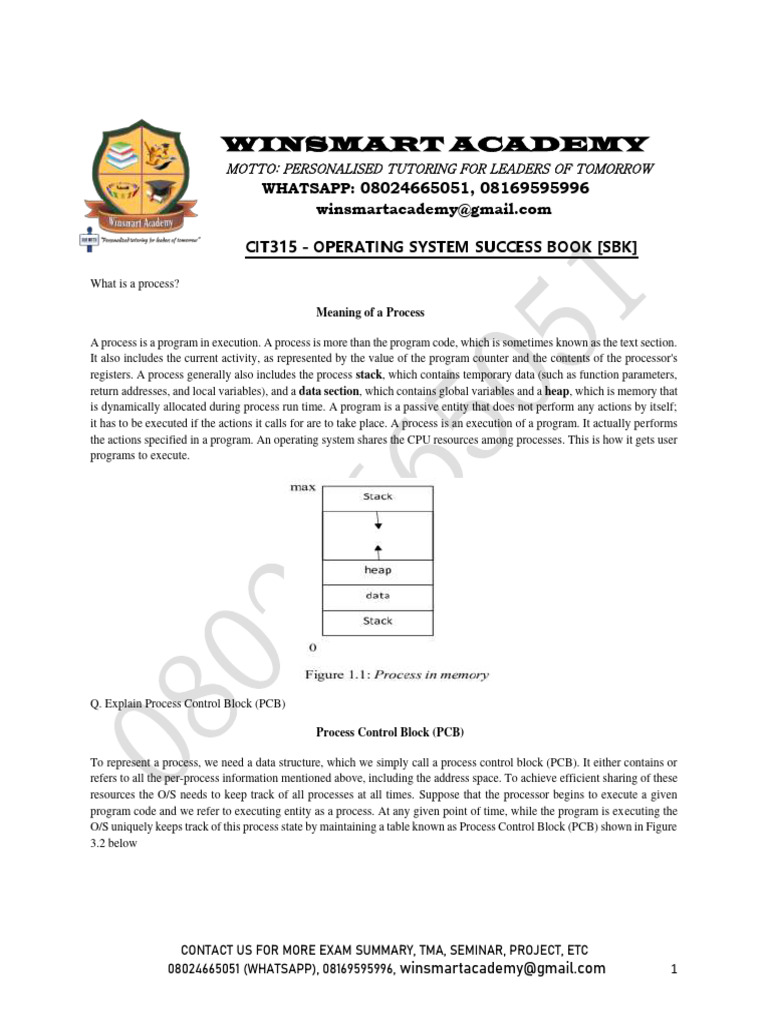CIT315 | PDF | Thread (Computing) | Process (Computing)
