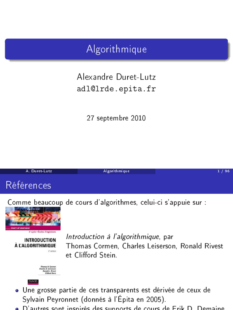 Introduction à l'algorithmique | PDF | Théorie de la calculabilité ...