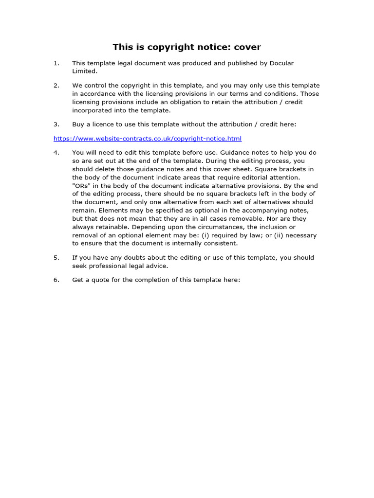 Copyright Notice Template Guide | PDF | Copyright | Websites