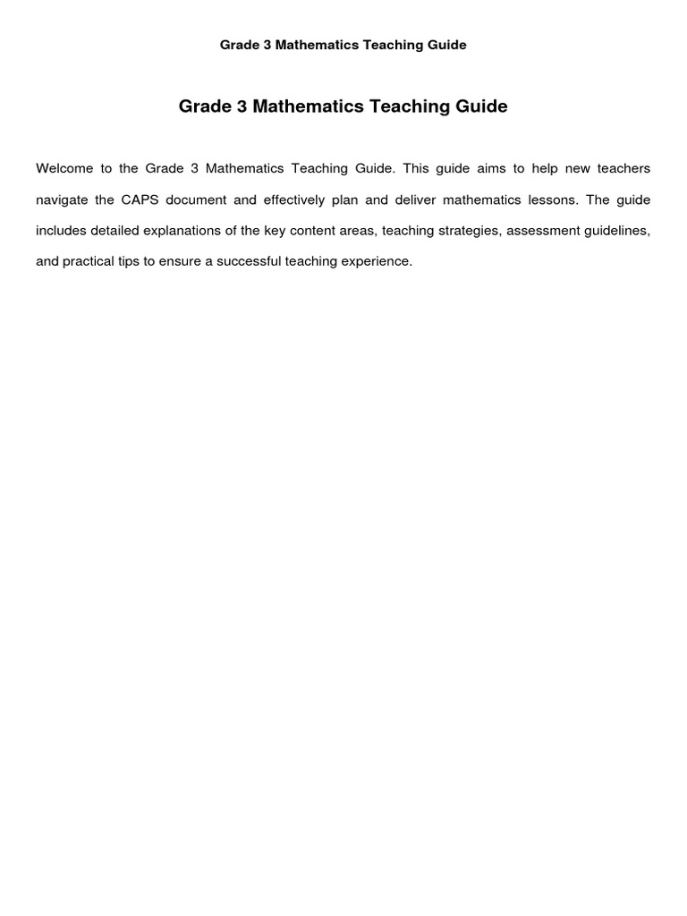 Grade 3 Mathematics Teaching Guide | PDF | Educational Assessment ...