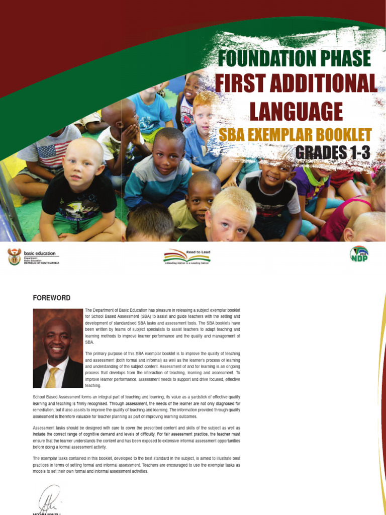 Foundation Phase SBA Exemplar Guide | PDF | Educational Assessment ...