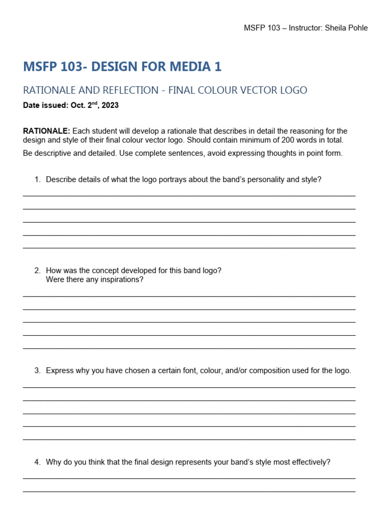Final Logo Design Rationale & Reflection | PDF | Thought | Design