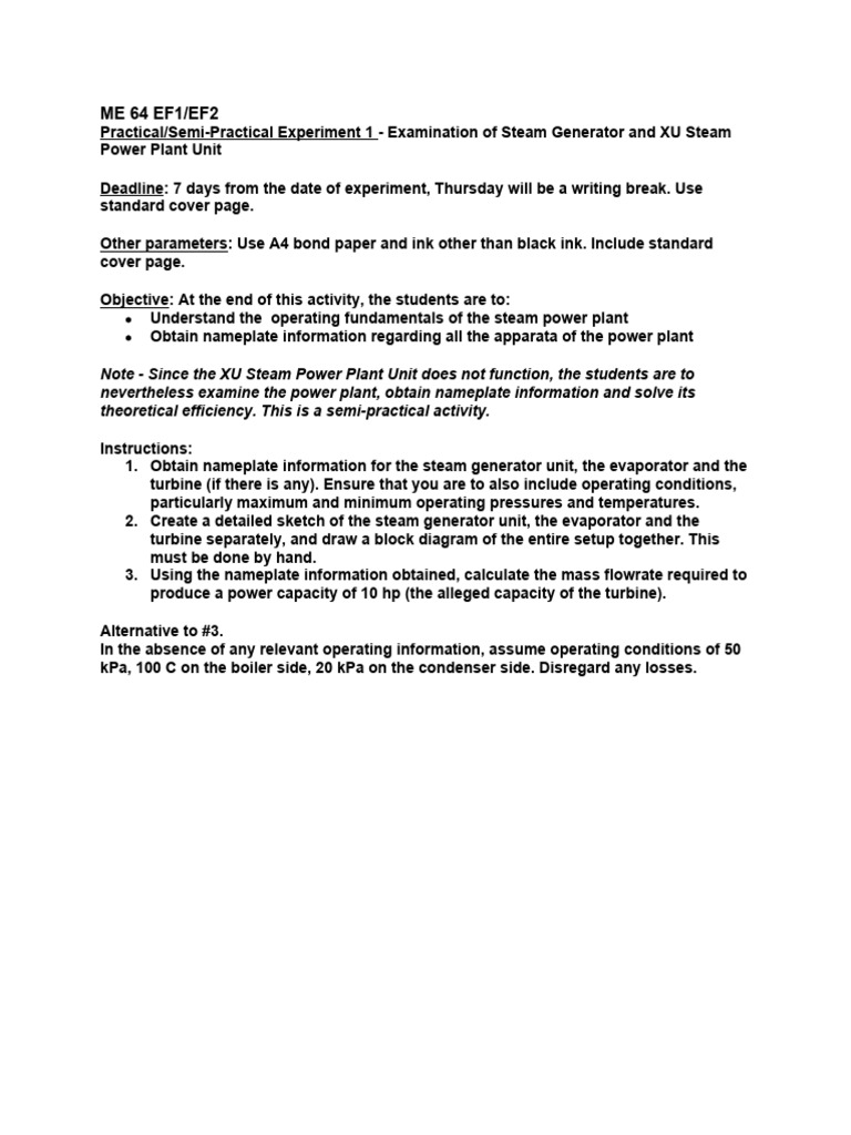 Me 64 ef1 and ef2 activity 1 steam generator unit pdf