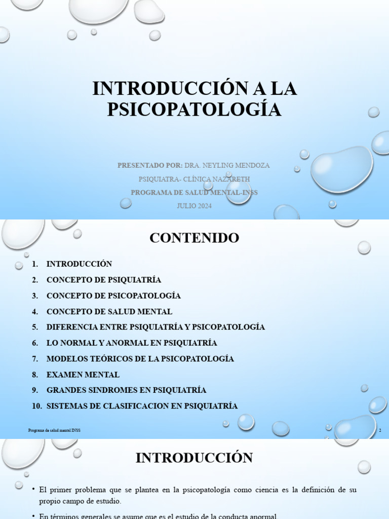 Introducción A La Psicopatología | PDF | Trastorno mental | Psicopatología
