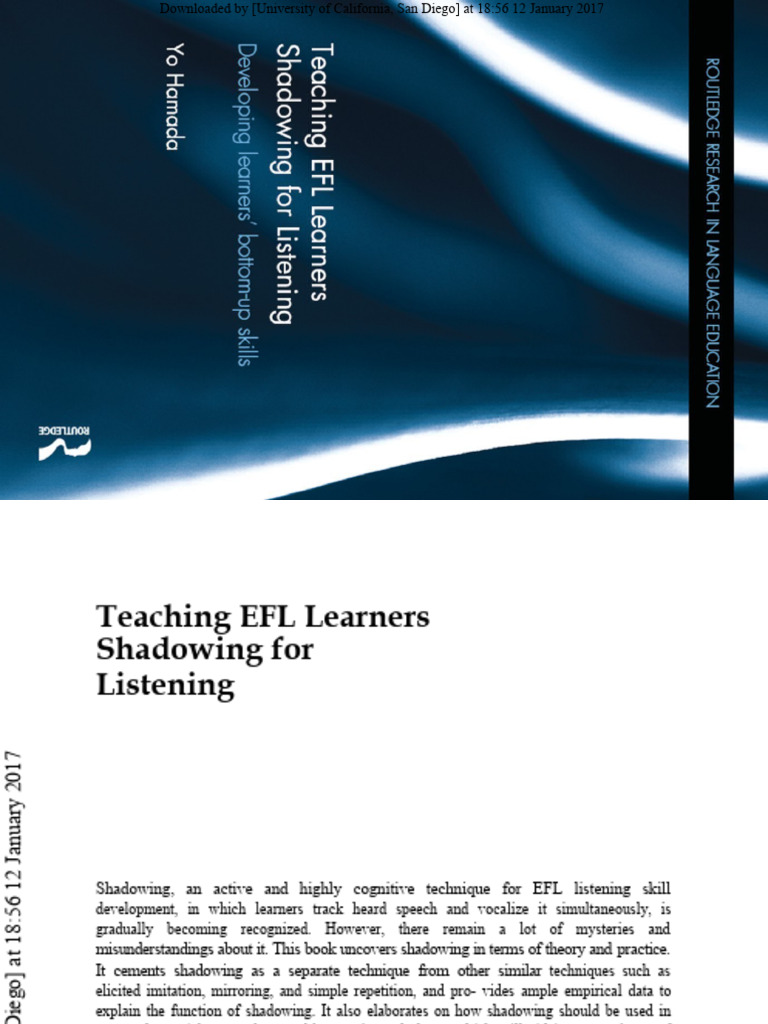 Yo hamada teaching efl learners shadowing for listening developing