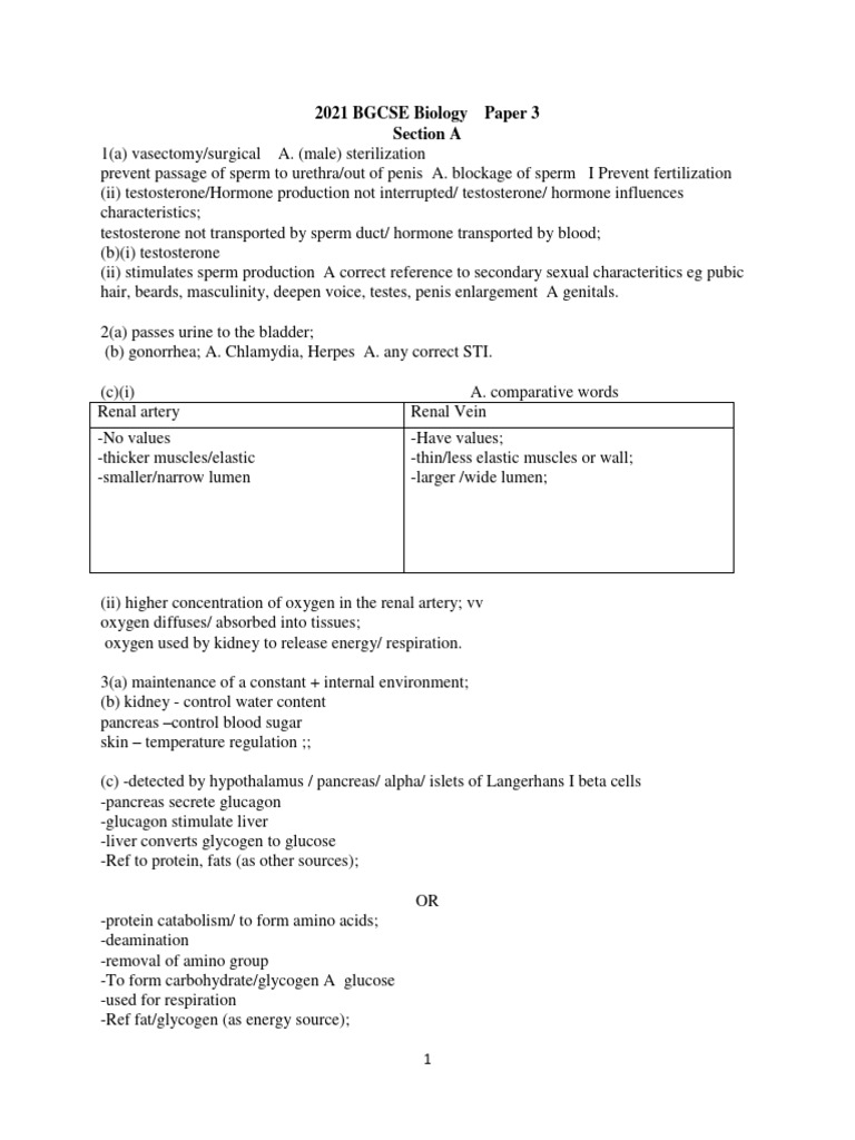 2021 BGCSE Biology Paper 3 Overview | PDF | Photosynthesis | Cellular ...