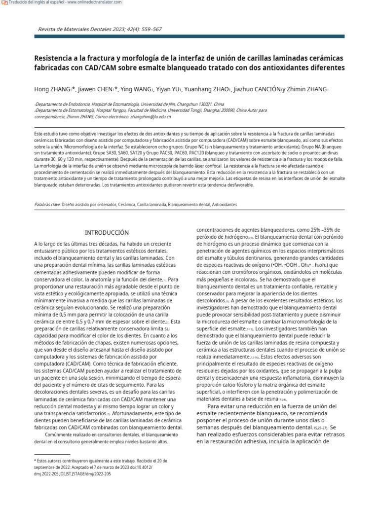Fracture Strength and Bonding Interface Morphology of Cad Cam - En.es ...
