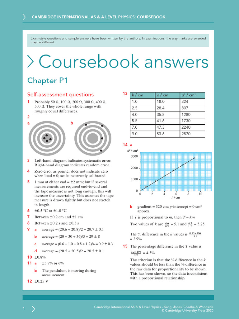 AS & A Level Physics Coursebook Answers | PDF | Temperature ...
