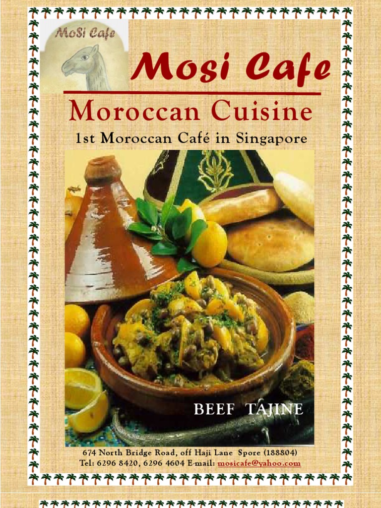 Mosi Cafe: Moroccan Menu Highlights | PDF | Moroccan Cuisine | Salad
