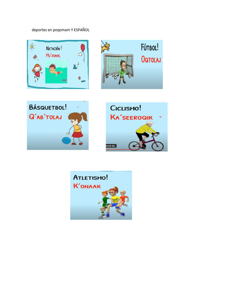 deportes en poqomam Y ESPAÑOL | PDF