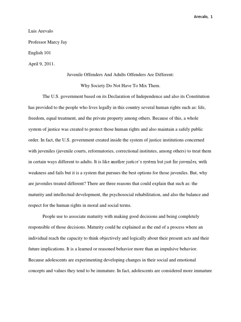 Juvenile offender essay picture
