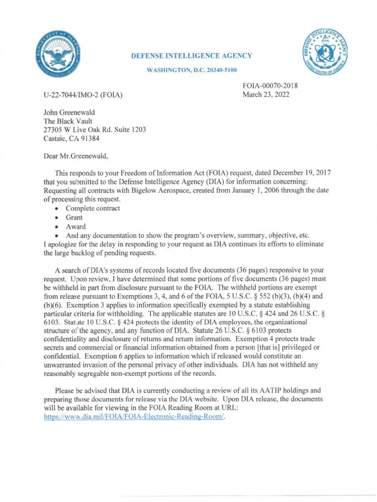 Foia 00070-20180001 | PDF | Freedom Of Information Act (United States ...