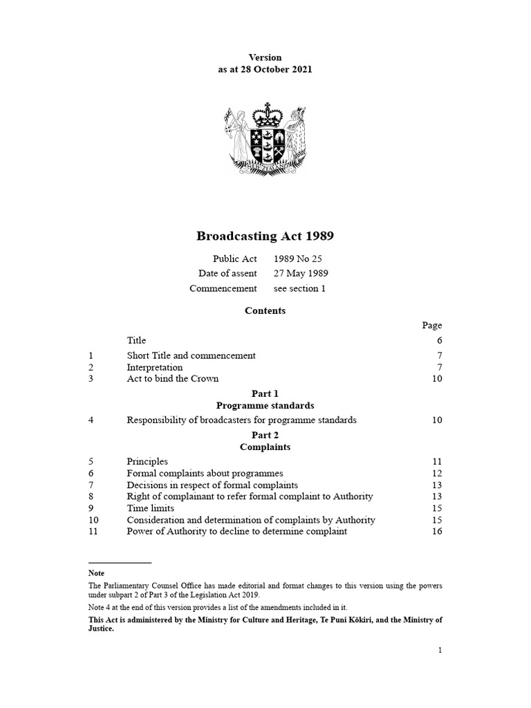 What Is 1961 Broadcasting Act
