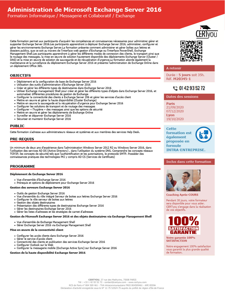 Formation Administration Exchange 2016 | PDF | Microsoft Exchange ...