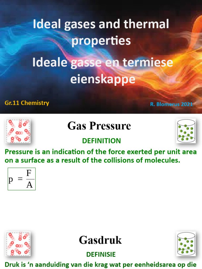 Ideal Gases and Thermal Properties Guide | PDF | Gases | Pressure