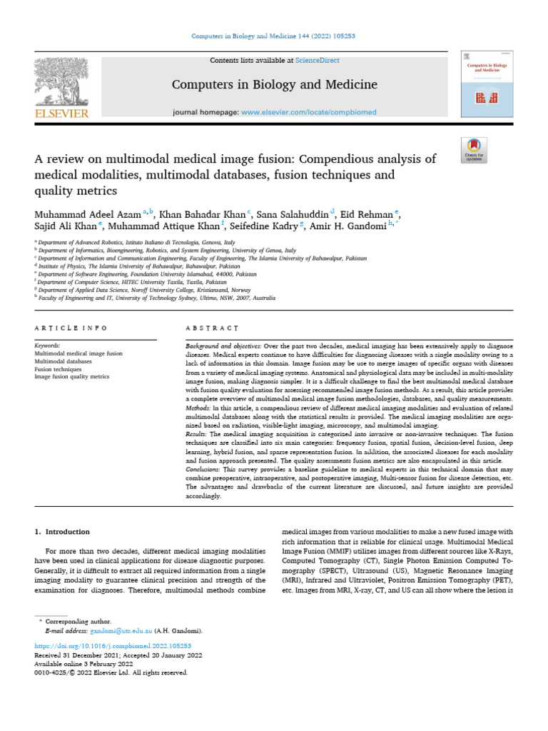 Overview of Multimodal Imaging Fusion | PDF | Medical Imaging | Microscope