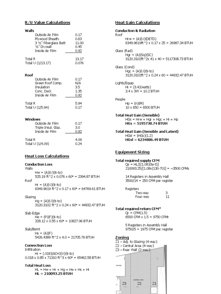 Heat Loss and Gain Calculations Guide | PDF