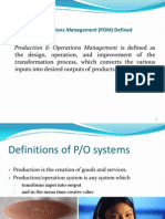 Production & Operations Management (POM) Defined