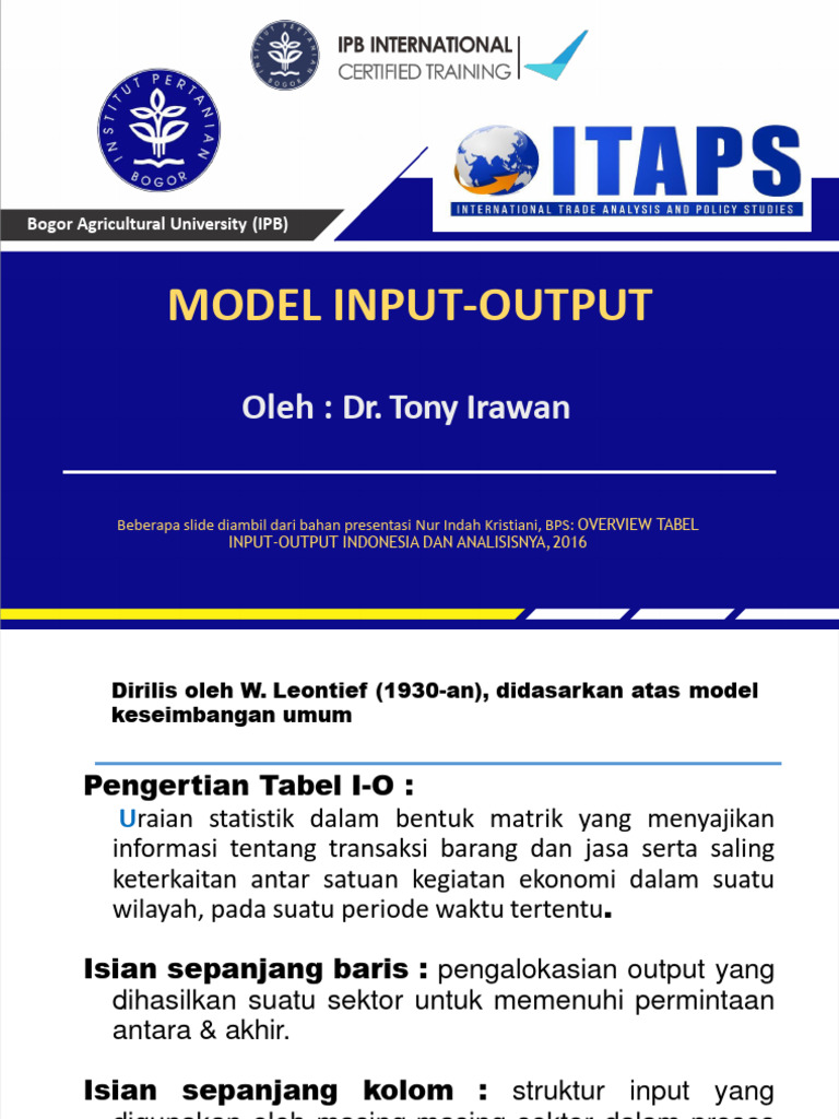 Analisis Tabel Input-Output Indonesia | PDF
